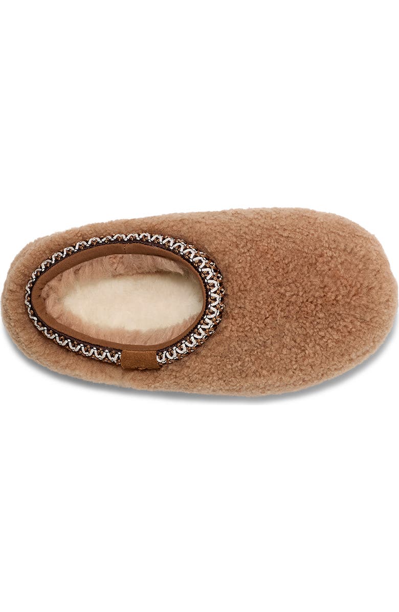 UGG<sup>®</sup> Kids' Tasman Maxi Curly Genuine Shearling Slipper, Alternate, color, Chestnut