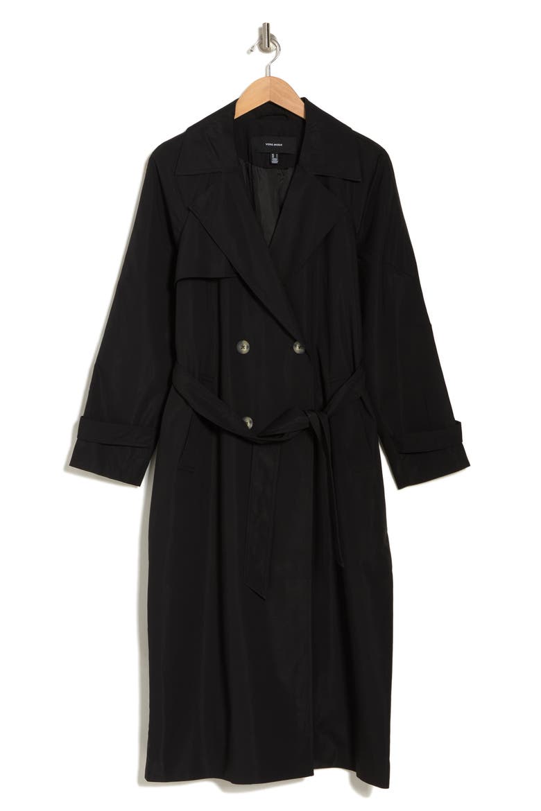 Tessa Trench Coat, Alternate, color, BLACK