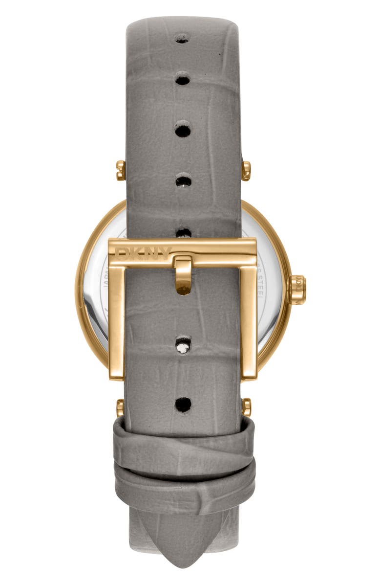 GEVRIL Croc Embossed Leather Strap Watch, Alternate, color, 
