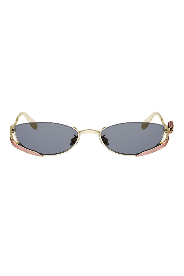 Bow B1U 55mm Rectangular Sunglasses, Main, color, SHINY GOLD / BLUE