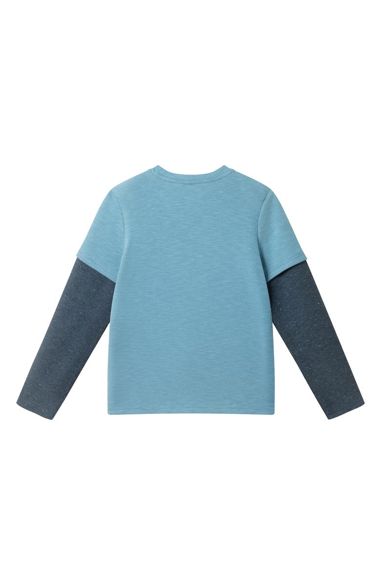 Andy & Evan Kids' Polar Bear Long Sleeve Layered Graphic T-Shirt, Alternate, color, Blue