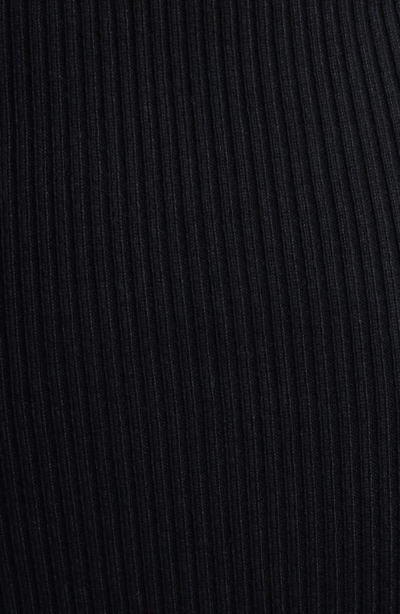 MANGO Sleeveless Rib Dress, Alternate, color, Black