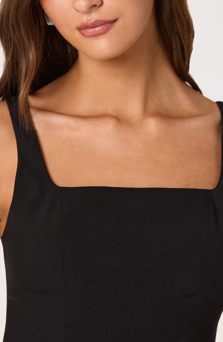 ASTR the Label Feather Trimmed Crop Top, Alternate, color, Black