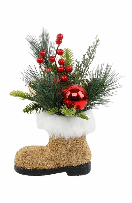 FLORA BUNDA Christmas Mix In Boot Vase