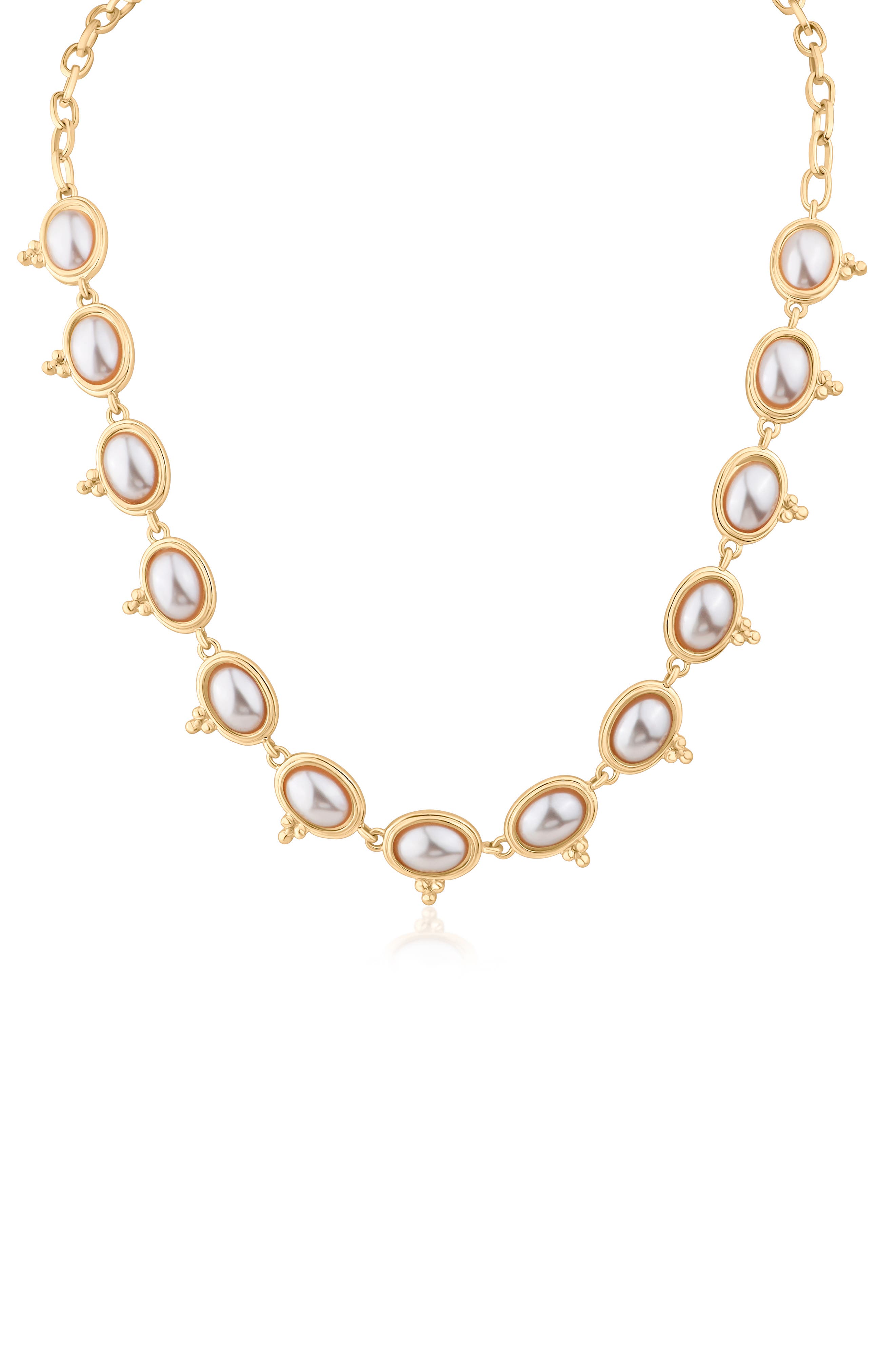 JARDIN Faux Pearl Frontal Necklace