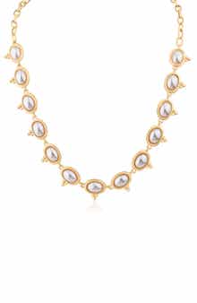 JARDIN Faux Pearl Frontal Necklace