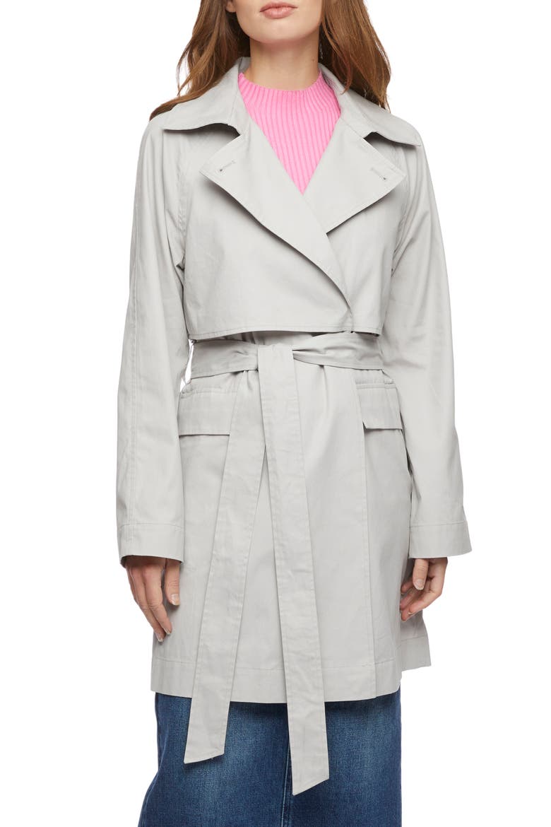 Cotton Twill Trench Coat, Main, color, COOL GRAY