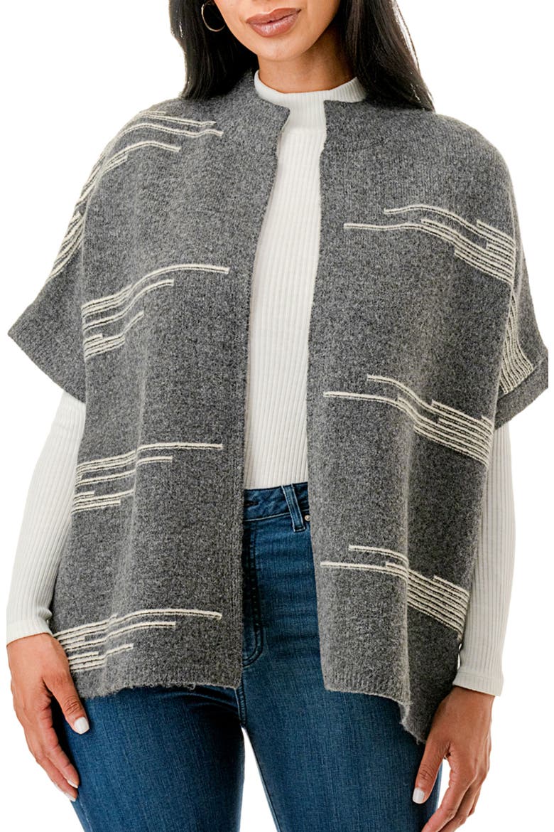 Stripe Knit Cardigan, Main, color, GREY
