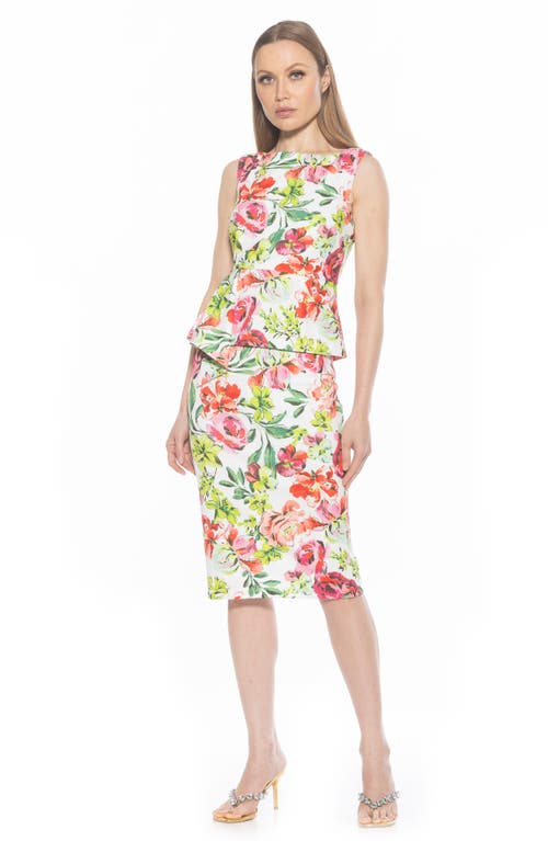 Alexia Admor Amora Boat Neck Sleeveless Sheath Dress In Large Floral