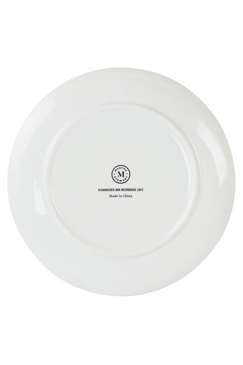 Peony 12 piece Round Fine Ceramic Dinnerware Set, Alternate, color, White and Pink