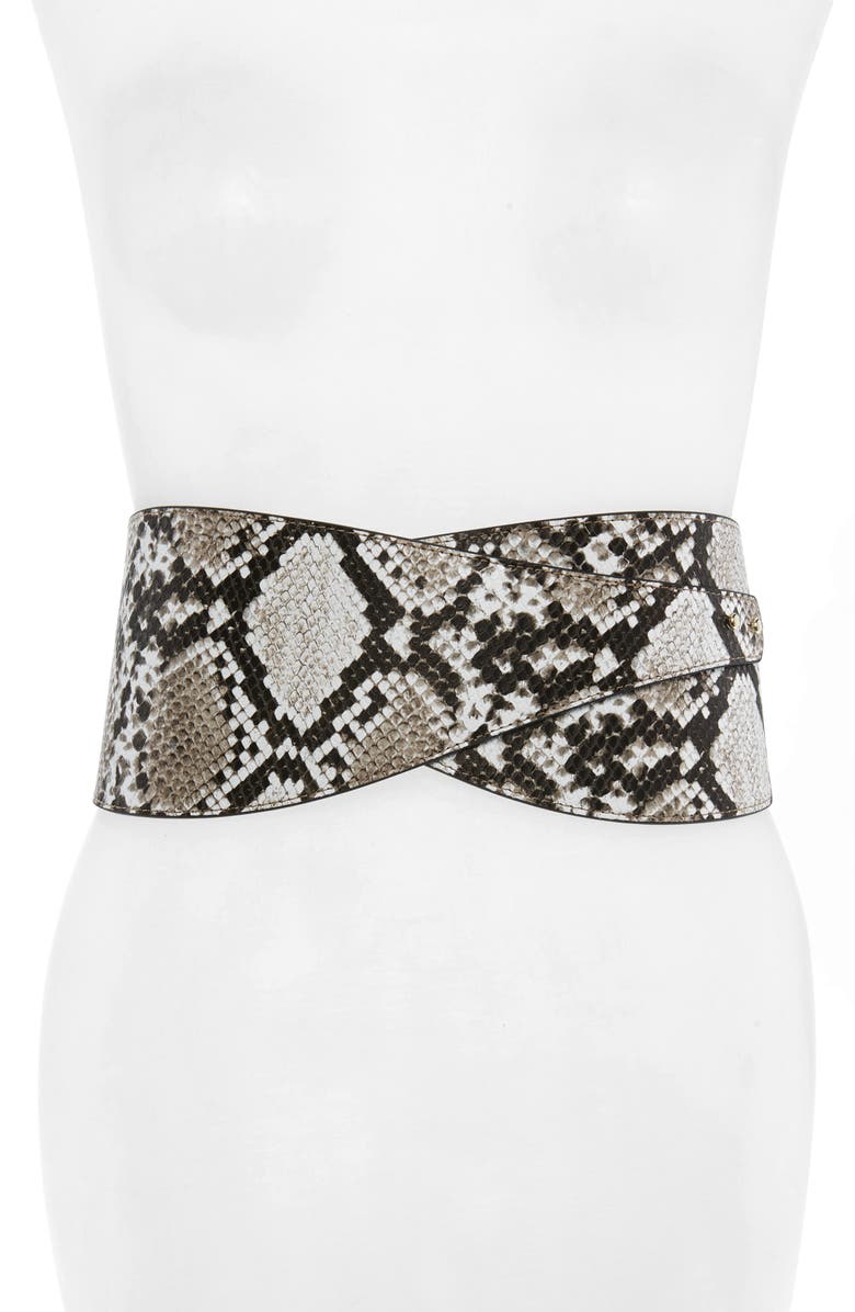 Halogen<sup>®</sup> Wide Snake Print Belt, Main, color, 
