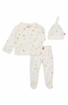 Magnetic Me Sweet Lullaby Stretch Modal Wrap Top, Pants & Hat Set