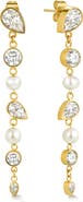 D.LOUISE Cubic Zirconia & Pearl Drop Earrings