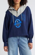 WEAR by Erin Andrews Women's WEAR by Erin Andrews Navy Dallas Mavericks Pieced Quarter-Zip Hoodie Jacket