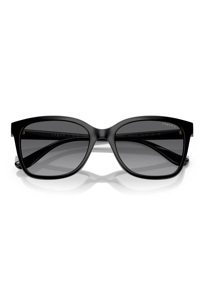 54mm Gradient Polarized Pillow Sunglasses, Alternate, color, BLACK