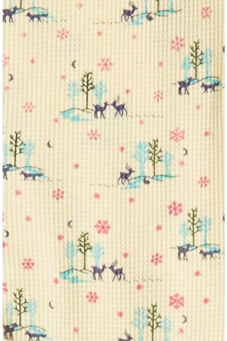 Thermal One-Piece Pajamas, Alternate, color, YELLOW SOFT FOREST