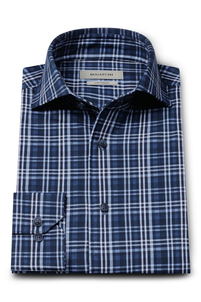 Devon Plaid Long Sleeve Button-Up Shirt, Alternate, color, NAVY