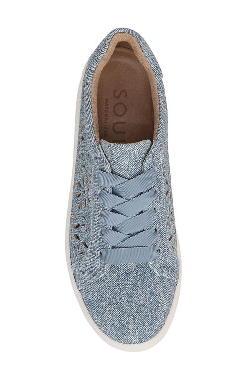 Shop Soul Naturalizer Neela Perforated Lace-up Sneaker In Light Denim Blue Fabric
