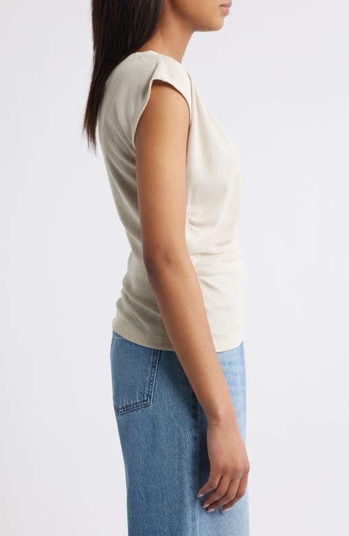 Wit & Wisdom Cap Sleeve Ruched Top In Neutral