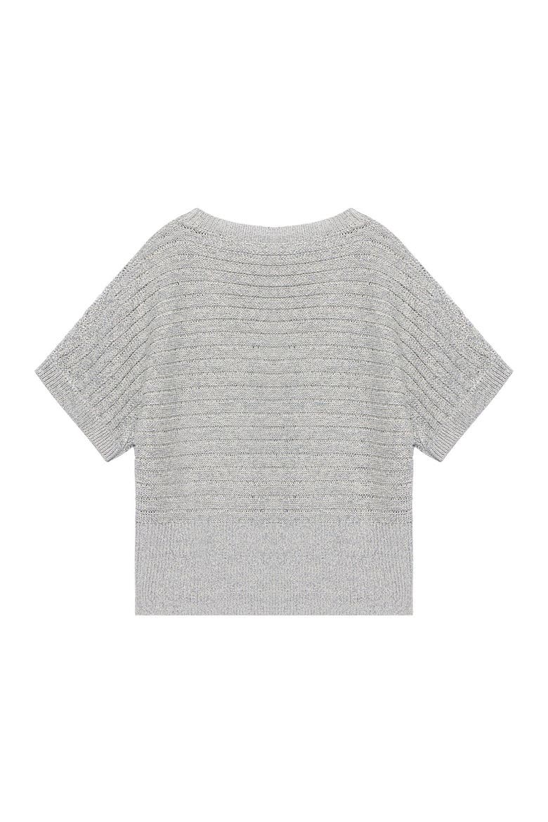 Metallic Batwing Knit Top, Alternate, color, Silver