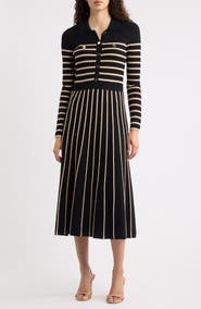 Elie Tahari The Elodie Long Sleeve Rib Maxi Dress