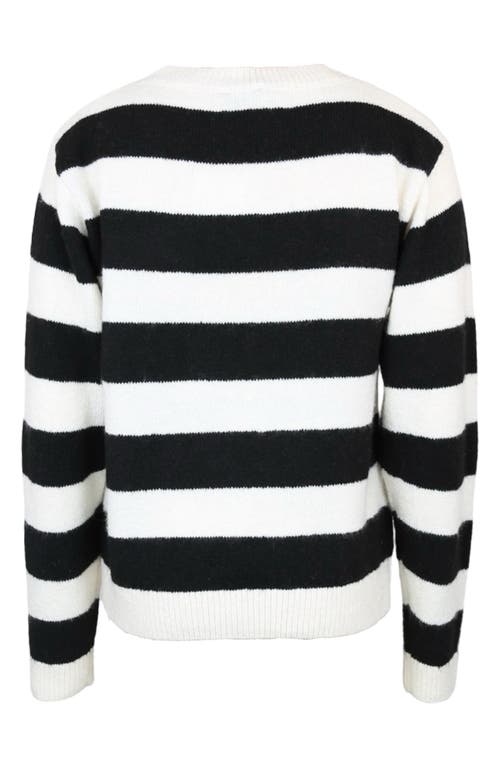 Zunie Kids' Sequin Bow Stripe Sweater In Multi