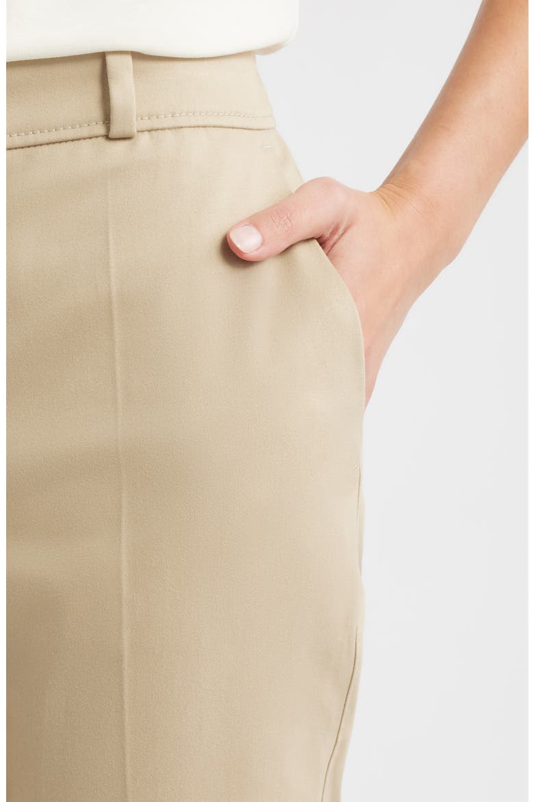 Tapria Stretch Cotton Ankle Flare Pants, Alternate, color, LT BGE