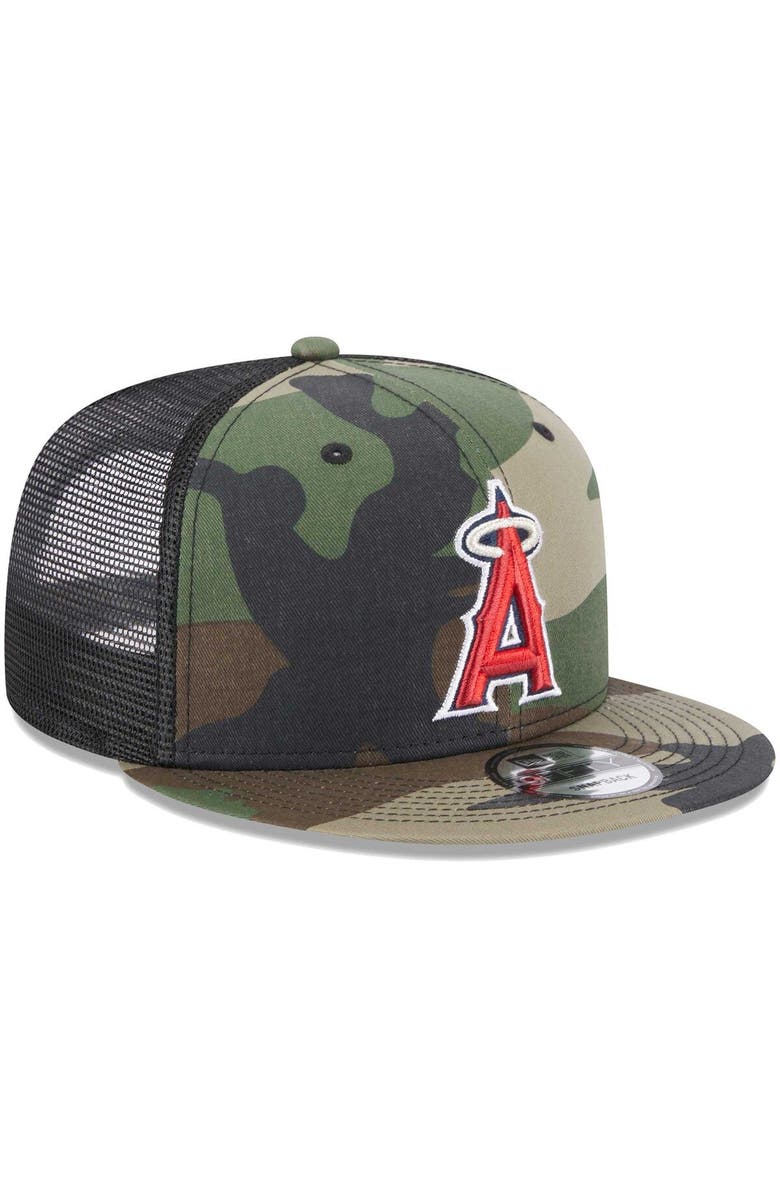 New Era Men's New Era Camo Los Angeles Angels Trucker 9FIFTY Snapback Hat, Alternate, color, 