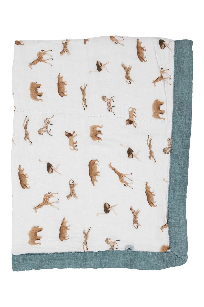 Organic Cotton Muslin Baby Blanket, Main, color, ANIMAL CRACKERS