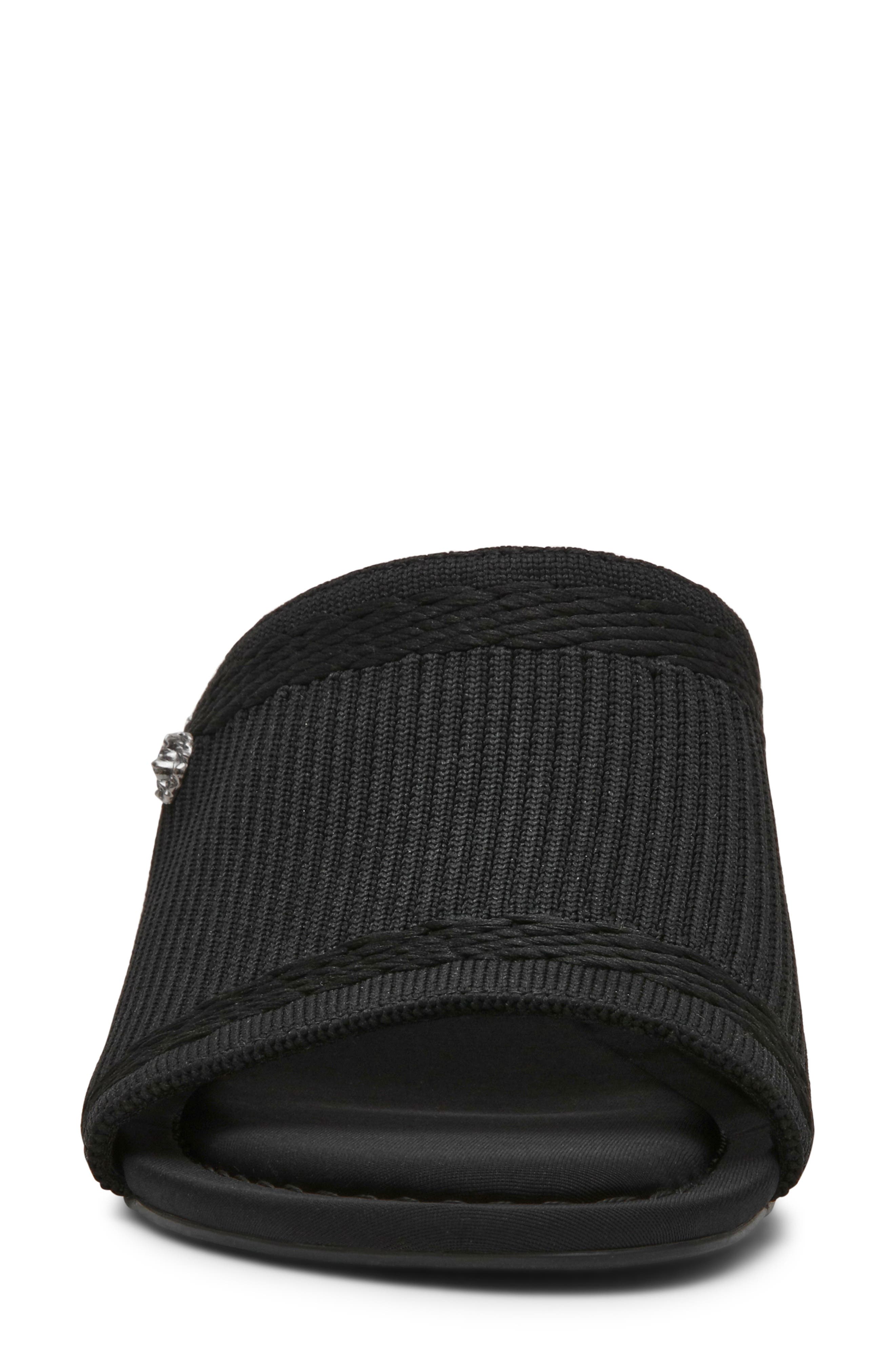 Anne Klein Capley Wedge Sandal, Alternate, color, Black Knit