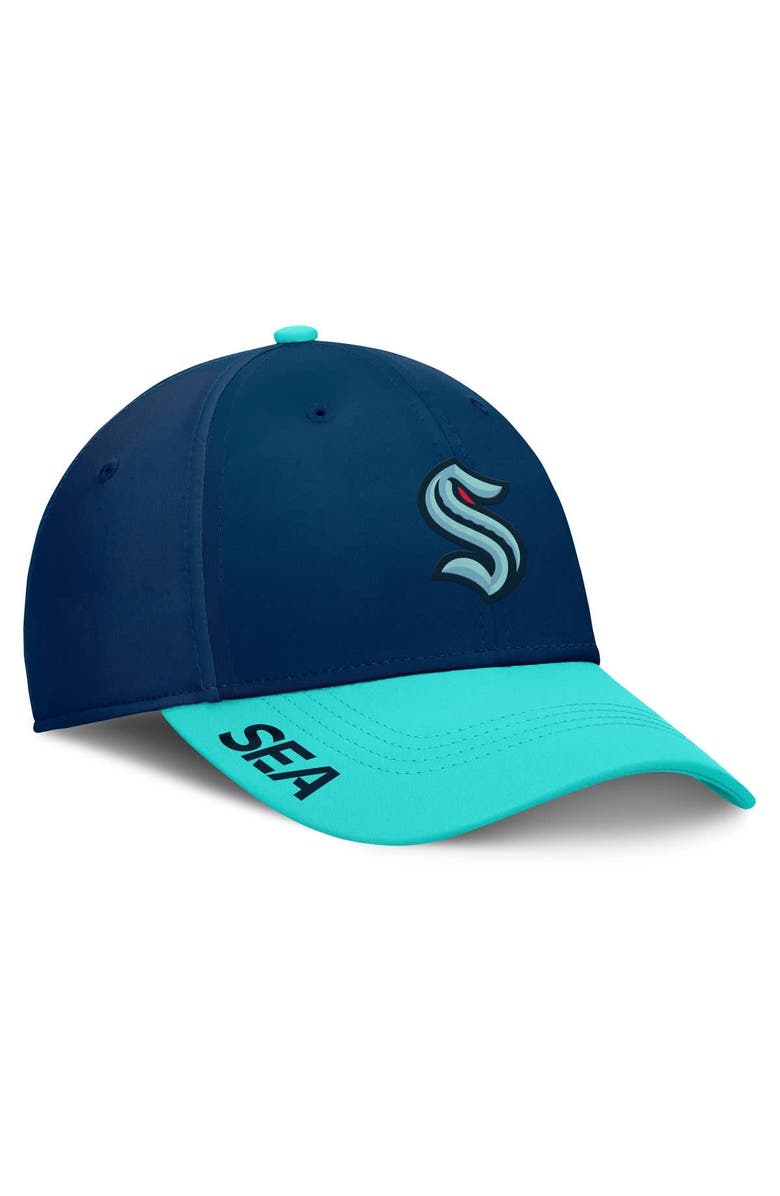 FANATICS Men's Fanatics Deep Sea Blue/Light Blue Seattle Kraken Authentic Pro Rink Flex Hat, Main, color, Navy