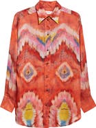 Zimmermann Kindred Spirit Alchemy Relaxed Silk Satin Button-Up Shirt