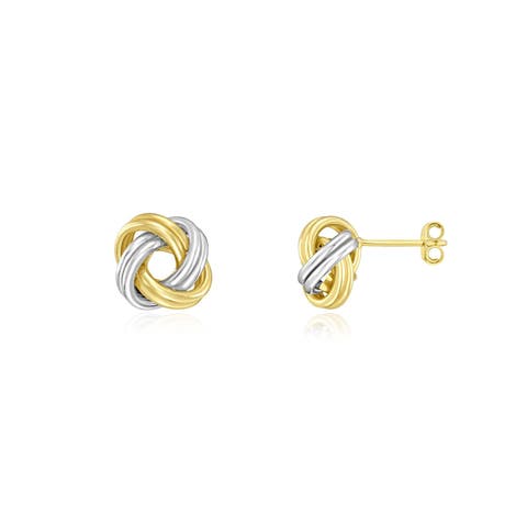 Two Tone Knot Stud Earrings