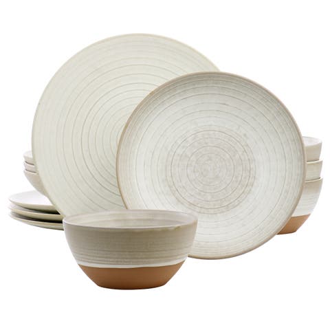 12 Piece Dreamweaver Round Earthenware Dinnerware Set