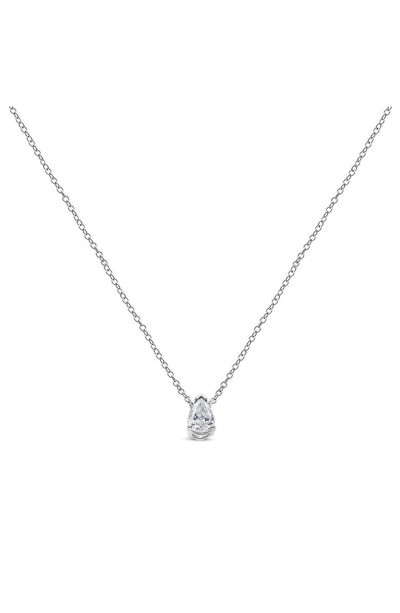 Haus of Brilliance 14K White Gold 1/3 Cttw Pear Shape Solitaire Diamond 18" Pendant Necklace, Alternate, color, White