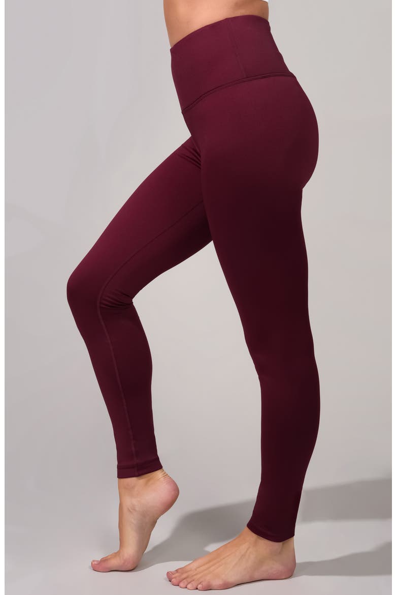 Soft Tech Fleece Lined High Rise Leggings, Alternate, color, RUBY PORT