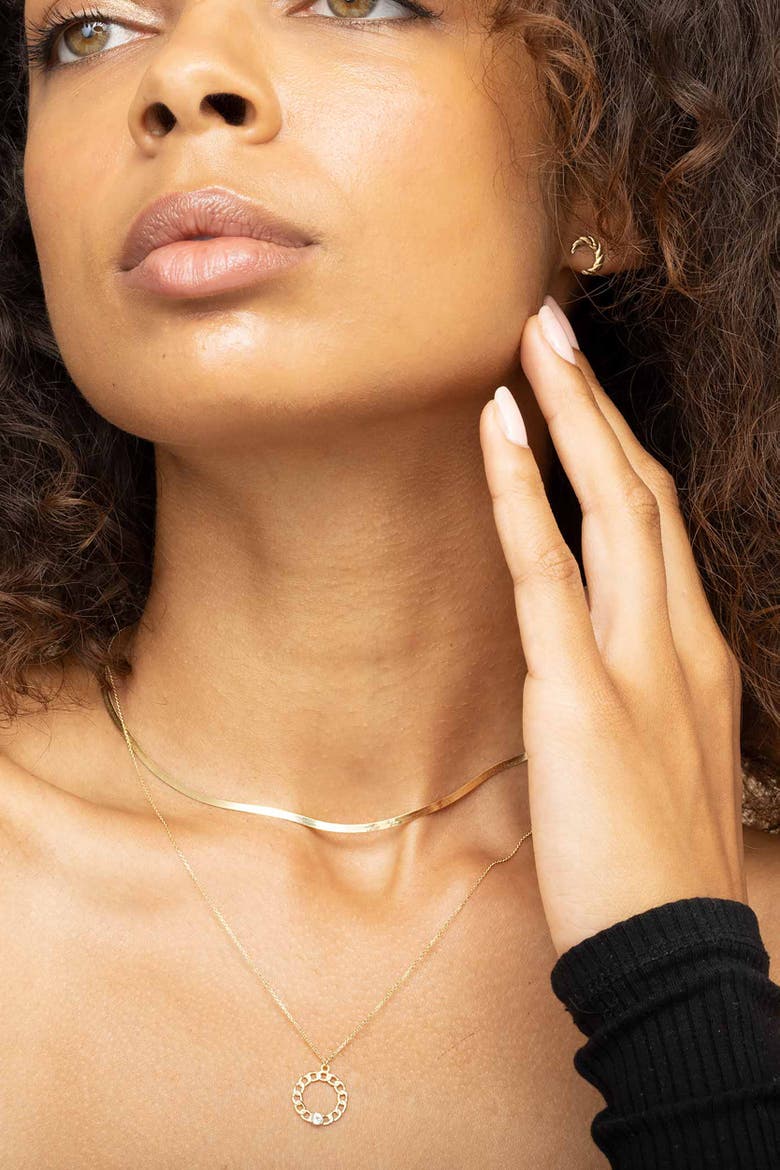14K Yellow Gold Park Avenue Herringbone Choker, Alternate, color, Yellow Gold