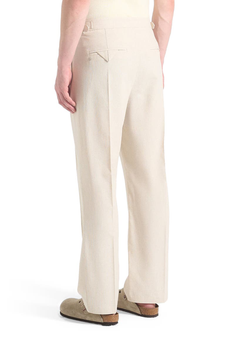 Pierre Relaxed Fit Linen Pleated Tailored Trousers, Alternate, color, Natural