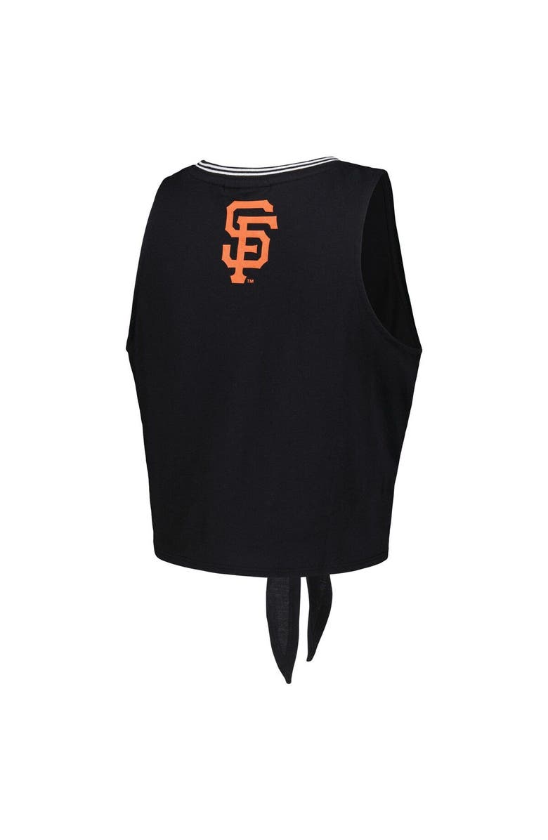 THE WILD COLLECTIVE Women's The Wild Collective Black San Francisco Giants Twisted Tie Front Tank Top, Alternate, color, Black