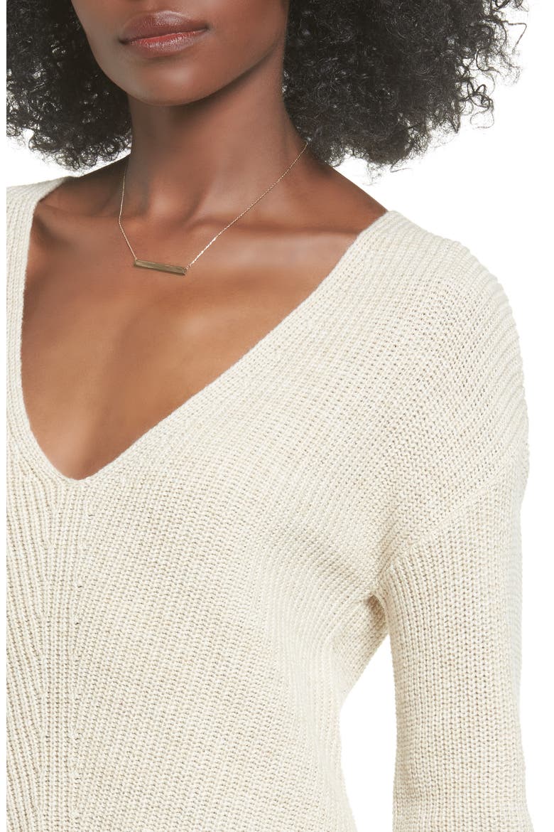 V-Neck Sweater, Alternate, color, BEIGE OATMEAL MEDIUM HEATHER