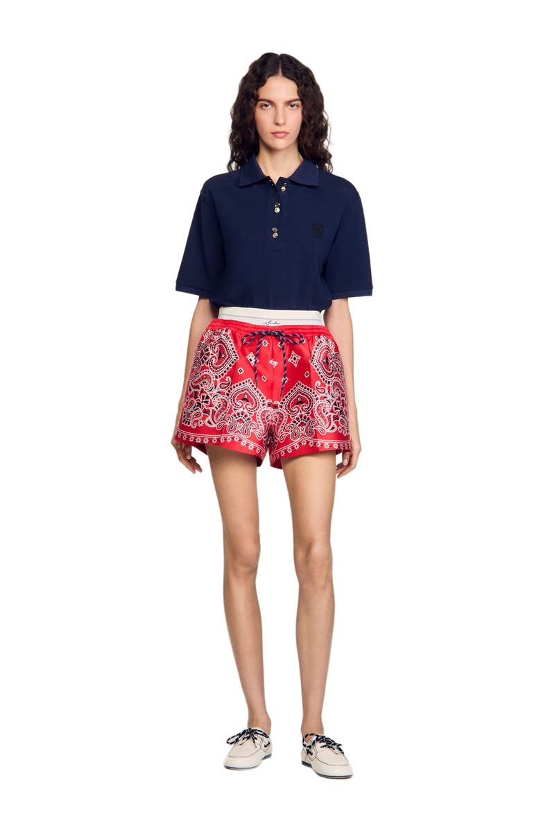 SANDRO Bandana print shorts, Alternate, color, 