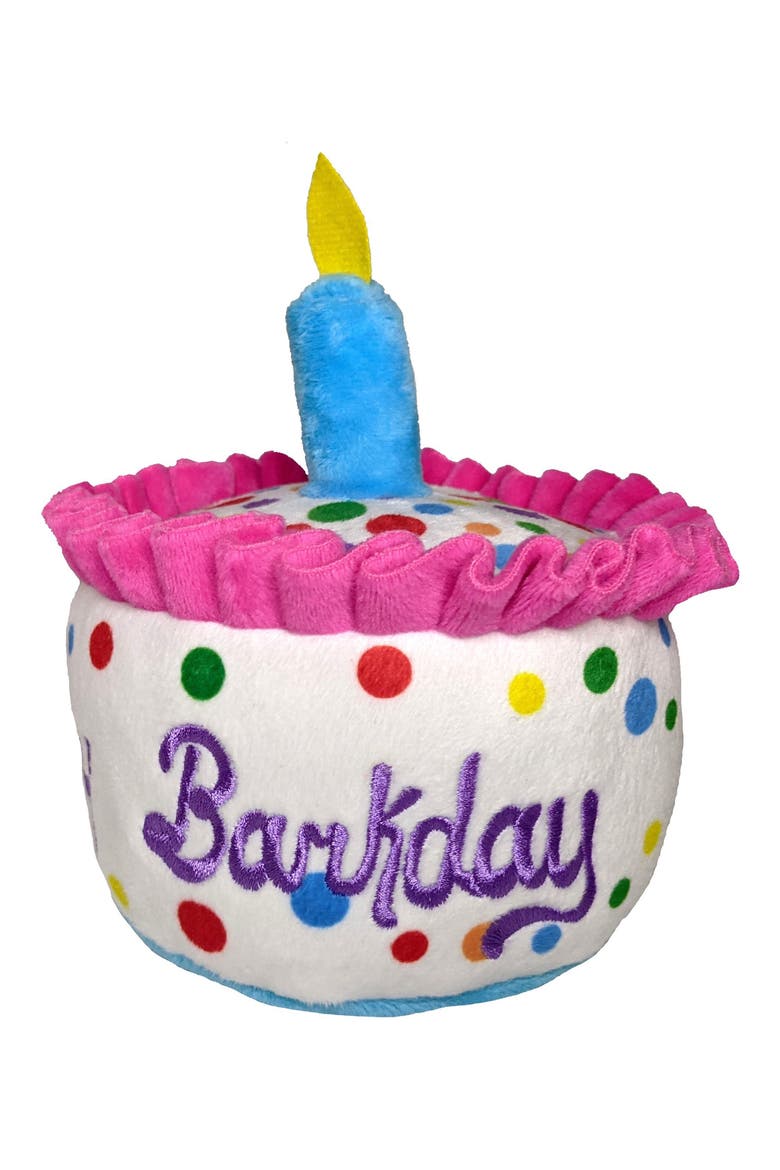 Happy Bark Birthday Cake Plush Dog Toy, Alternate, color, PINK