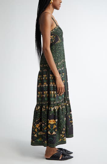 Flowers Arch Back Sleeveless Maxi Sundress