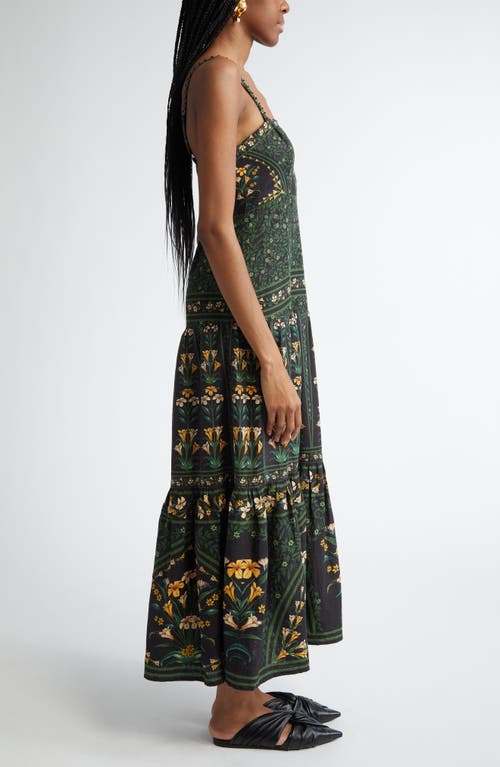Shop Farm Rio Flowers Arch Back Sleeveless Maxi Sundress In Flowers Arch Black
