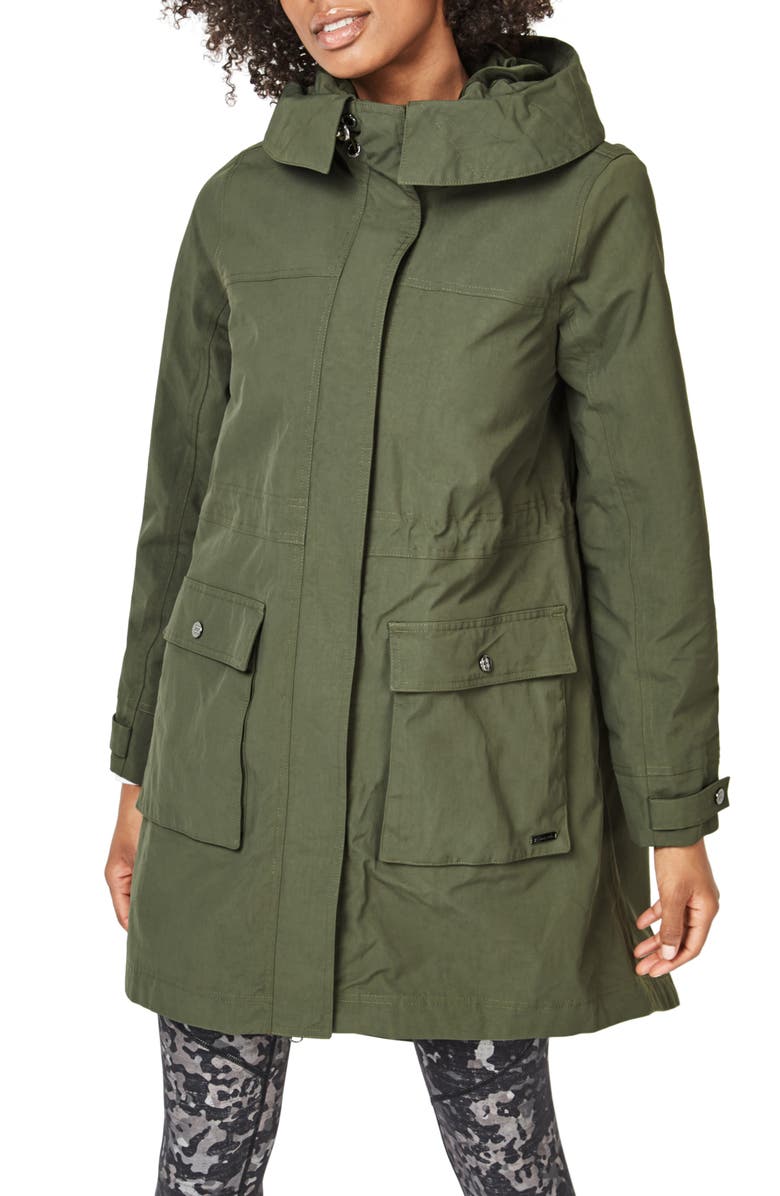 Sweaty Betty Stride Water Resistant Hooded Nylon Parka, Main, color,