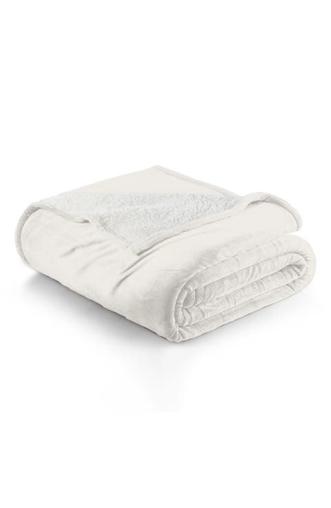 Faux Shearling Fleece Throw Blanket