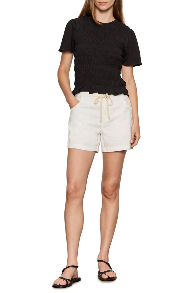 Idyll Tie Waist Denim Shorts, Alternate, color, CHALK WHITE
