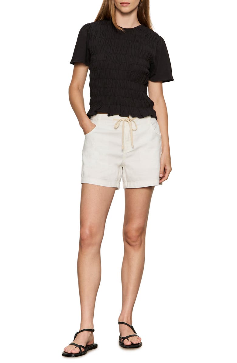 Sanctuary Idyll Tie Waist Denim Shorts, Alternate, color, Chalk White