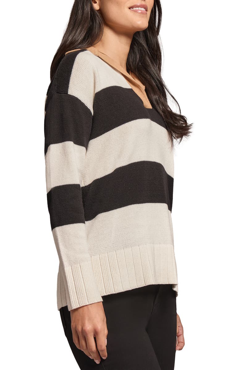 Jones New York Stripe Polo Sweater, Alternate, color, 