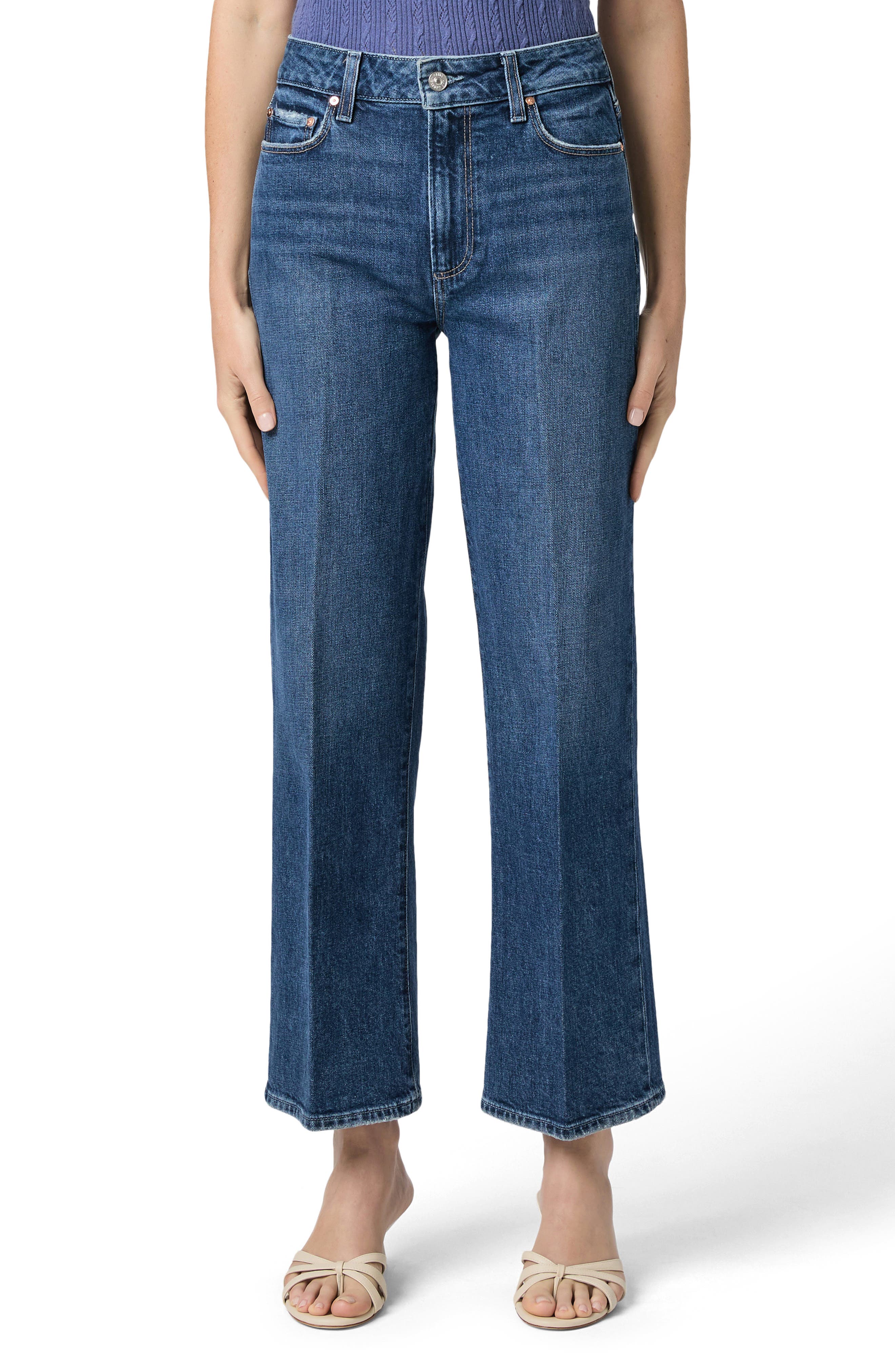 PAIGE Leenah High Waist Ankle Wide Leg Jeans